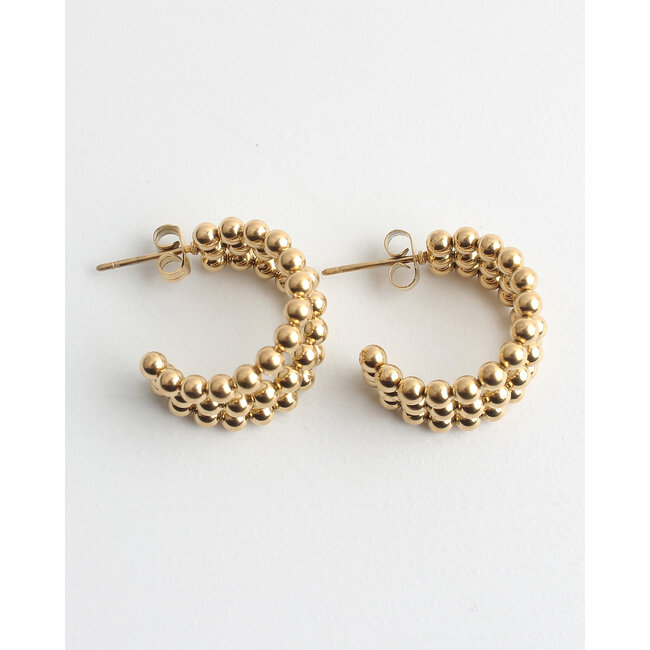 'Lenny' earrings gold - stainless steel