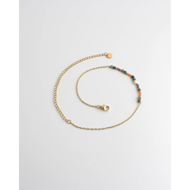 Bracelet de cheville 'Tira' Nutural Stones Multicolore - Acier Inoxydable