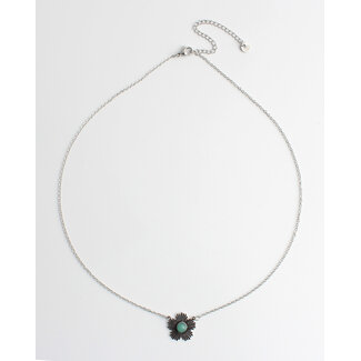 'Lumina' Collier vert ARGENT - Acier inoxydable