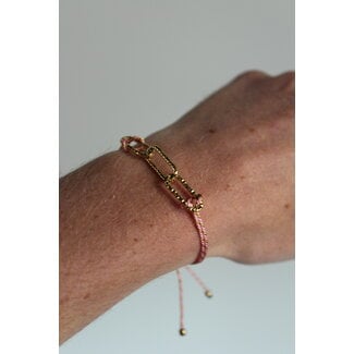 'Marina' bracelet pink - Stainless steel