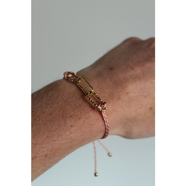 'Marina' Bracciale rosa - Acciaio inossidabile