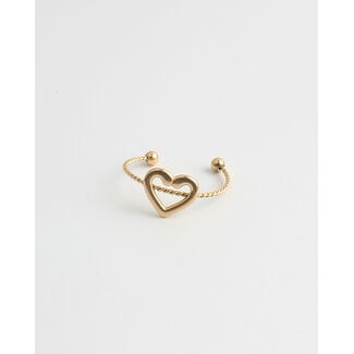 RING 'OPEN HEART' - STAINLESS STEEL (ADJUSTABLE)