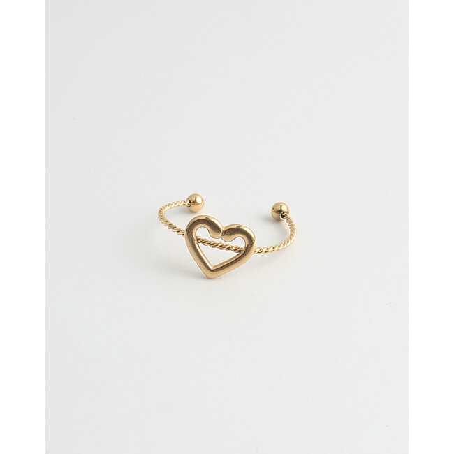 RING 'OPEN HEART' - STAINLESS STEEL (ADJUSTABLE)