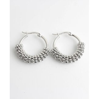 'Classy hoops' earrings silver - Stainless Steel