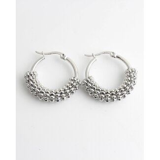 Pendientes 'Classy Hoops' plata - Acero inoxidable