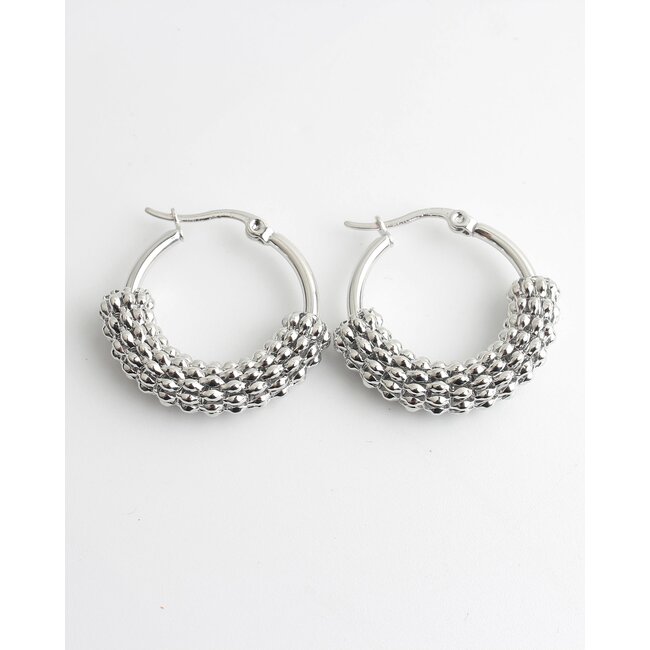 Orecchini 'Classy hoops' in argento - Acciaio inossidabile