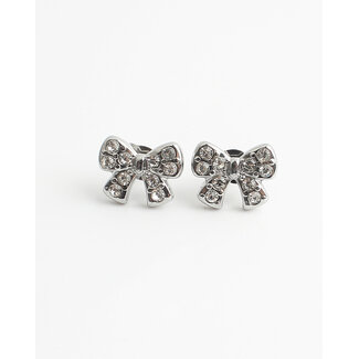 'Bow tie' studs Silver - stainless steel