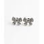 'Bow tie' studs Silver - stainless steel