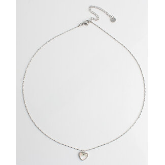 'Small shell heart' Collar Plata - acero inoxidable