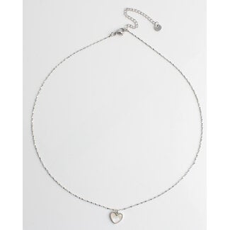 'Small shell heart' Collier Argent - acier inoxydable