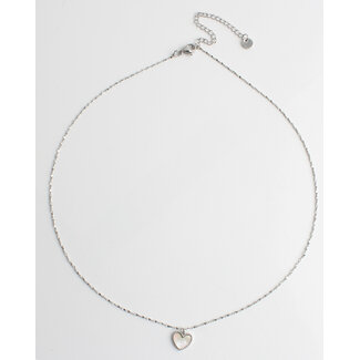 'Small shell heart' Halskette Silber - Edelstahl