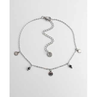 'Chersonissos' Anklet Black & Silver - stainless steel