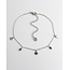 'Chersonissos' Bracelet de cheville Noir & Argent - acier inoxydable