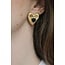 Boucles d'oreilles 'Coeur noir' or - acier inoxydable