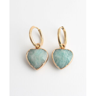 'Cherish' earrings Turquoise - stainless steel