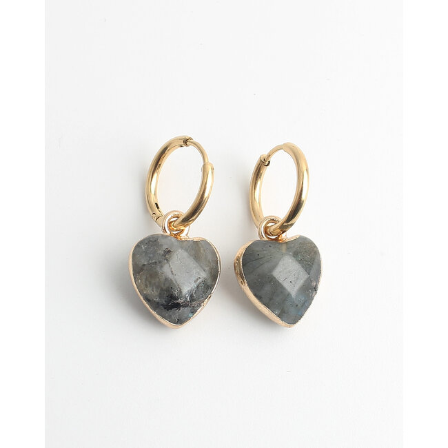 'Cherish' earrings Labradorite - stainless steel