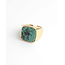 "Estefania" Bague Turquoise Or - Acier Inoxydable