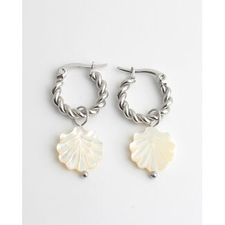 Boucles d'oreilles 'Linde' ARGENT - acier inoxydable