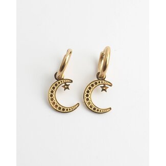 "Take me to the moon" earrings GOLD - Stainless steel