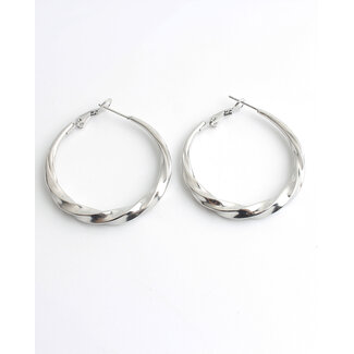 Boucles d'oreilles "Liv" ARGENT - Acier inoxydable