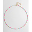 'Catalina' Ketting roze & blauw - stainless steel