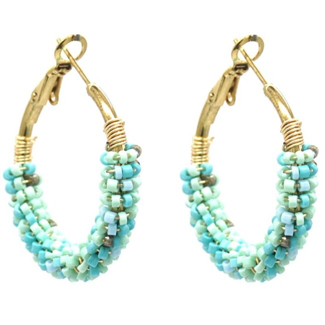 Boucles d'oreilles 'Bo' BLEU - acier inoxydable