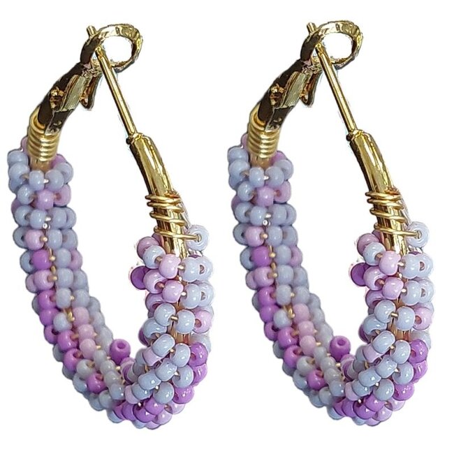 Boucles d'oreilles 'Bo' VIOLET - acier inoxydable