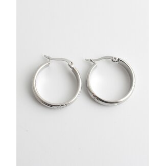 Big Daisy Hoops ARGENTO - Acciaio inossidabile