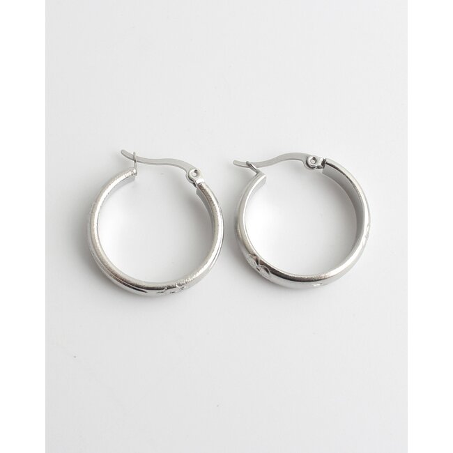 Big Daisy Hoops ZILVER - Stainless steel