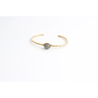 Bracelet 'Florine' labradorite - acier inoxydable