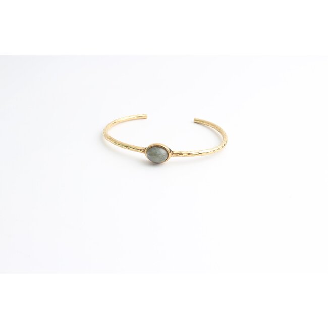 Bracelet 'Florine' labradorite - acier inoxydable