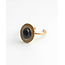 'Jennifer' Ring gold Black - Stainless steel (adjustable)