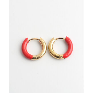 Boucles d'oreilles 'Happy times' Rouge - acier inoxydable