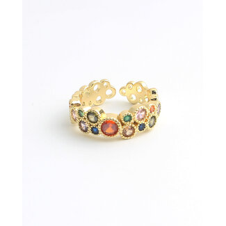 'Davide' ring mulitolcor - gold plated (verguld)