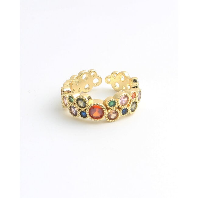 'Davide' ring mulitolcor - gold plated (verguld)