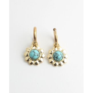 Boucles d'oreilles 'Harper' Turquoise - Acier inoxydable