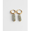 Dora Hoops LABRADORITE natural de Oro - Acero inoxidable