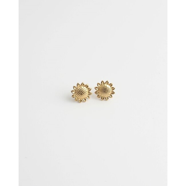 Aretes 'Sunny flower'  oro - acero inoxidable