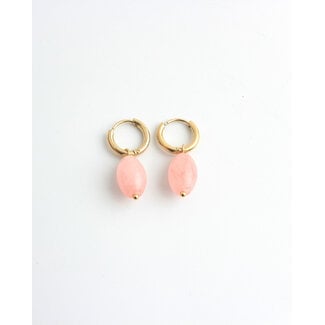 'Freyde' Earrings Pink - Stainless steel