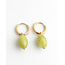 'Freyde' Boucles d'oreilles Vert - Acier inoxydable