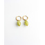 'Freyde' Boucles d'oreilles Vert - Acier inoxydable