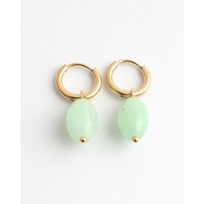 'Freyde' Pendientes Menta - Acero inoxidable