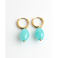 'Freyde' Boucles d'oreilles Turquoise - Acier inoxydable