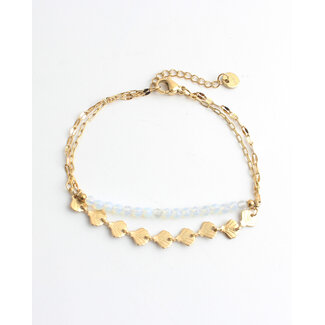 'Shelly' Bracelet Blanc - Acier inoxydable