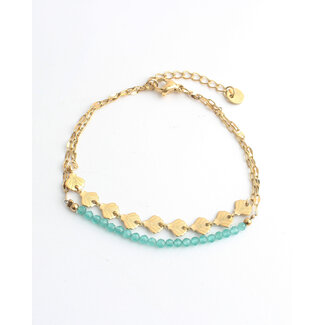 'Shelly' Bracelet Bleu - Acier inoxydable