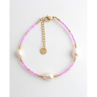 'Femi' Bracelet Pink - Stainless steel