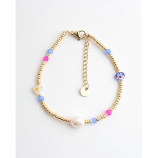 'Gia' Bracelet Bleu - Acier inoxydable