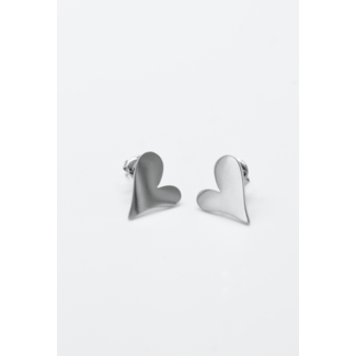 'Corazon' Pendientes Plata - Acero inoxidable