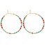 'Maui' boucles d'oreilles BLEUES & ROUGES perles - Acier Inoxydable