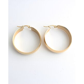 'Lyra' Pendientes oro - Acero inoxidable